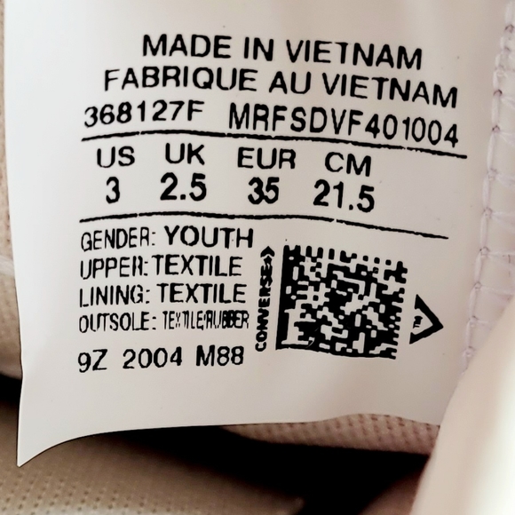 Converse CTAS OX Peony Pink White Black Youth 3 - Picture 6 of 6